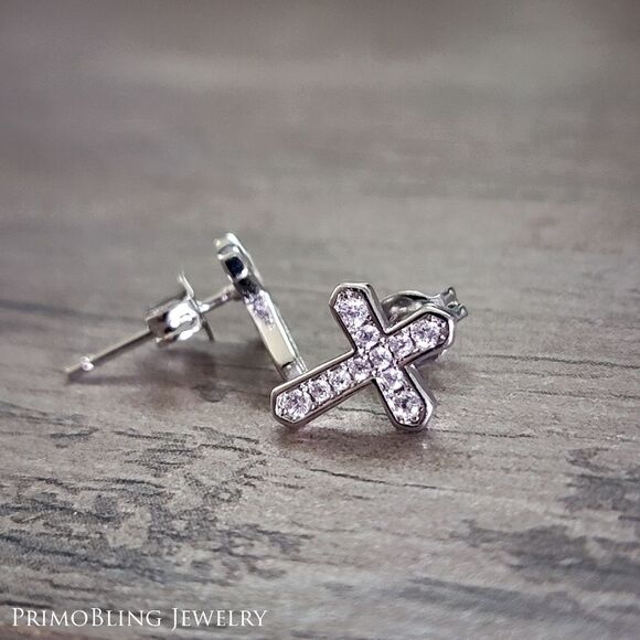primobling Other - Silver Cross Stud Earrings